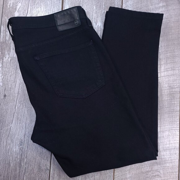 Adriano Goldschmied Jeans Mens 38x31 The Tellis Modern Slim Straight Black Denim - Picture 1 of 9